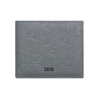 DIOR Calfskin Wallet Women's Dark Gray