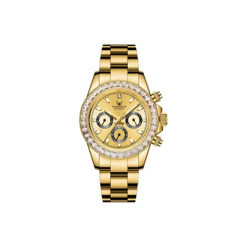 ROERDUM Ditan Collection Full Diamond Goldie Mechanical Movement Steel Strap Watch Men's Watches Gold Dial