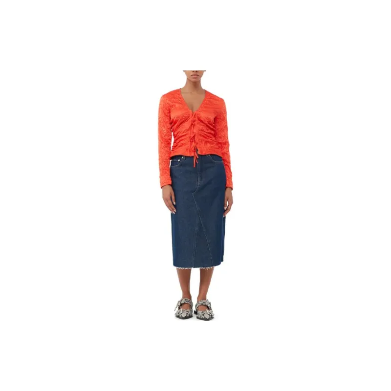 GANNI Heavy Denim Midi Skirt-1