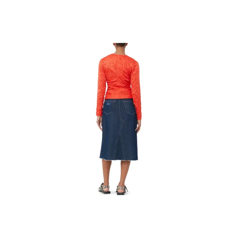 GANNI Heavy Denim Midi Skirt-2