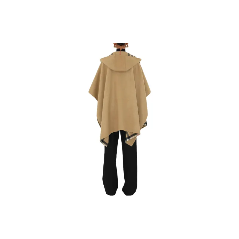 Burberry EKD embroidered Hooded Cashmere Cape-3