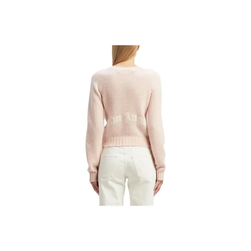 PALM ANGELS Logo Embroidered Knitted Jumper-3