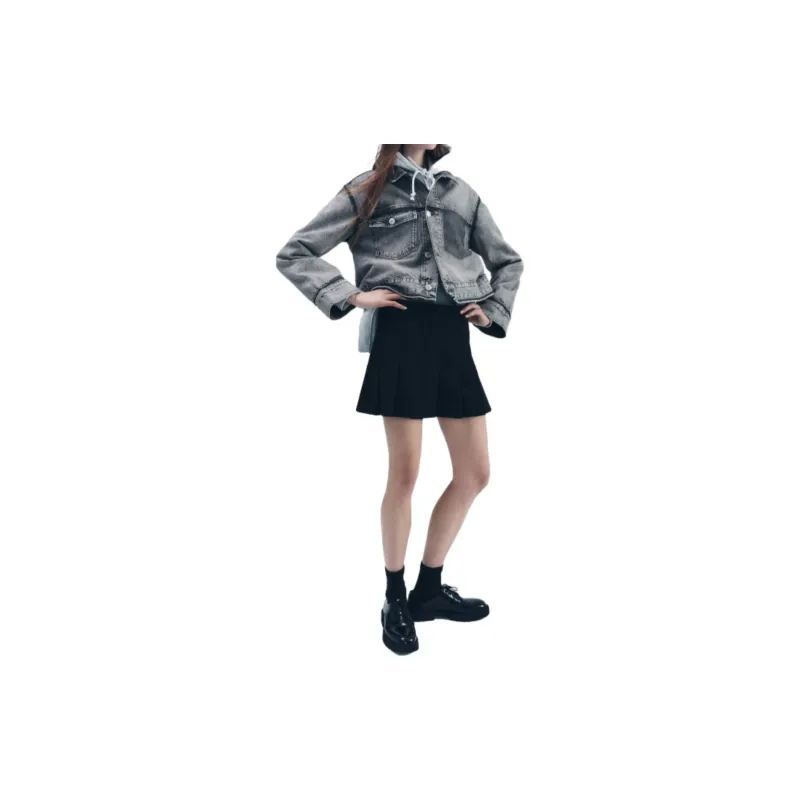 ZARA Casual Short Skirts Women's Black-1