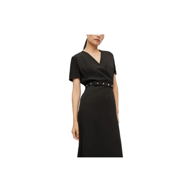HUGO BOSS Short Sleeved Dresses Women's Black-3
