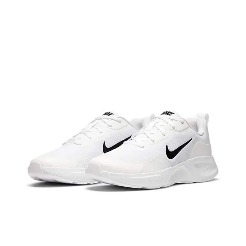 Nike Wearallday Cushioning Anti-Slip Wear-Resistant Breathability Low-Top Kids' Running Shoes White Teenagers-2