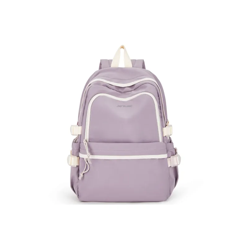 JEANSWEST Fabric Backpack Regular Unisex Red White/Purple-0