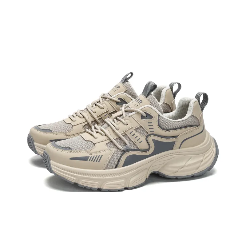 JEEP SPIRIT Lightweight Wear-Resistant And Slip-Resistant Low-Top Chunky Sneakers Men's Light Sandy-2