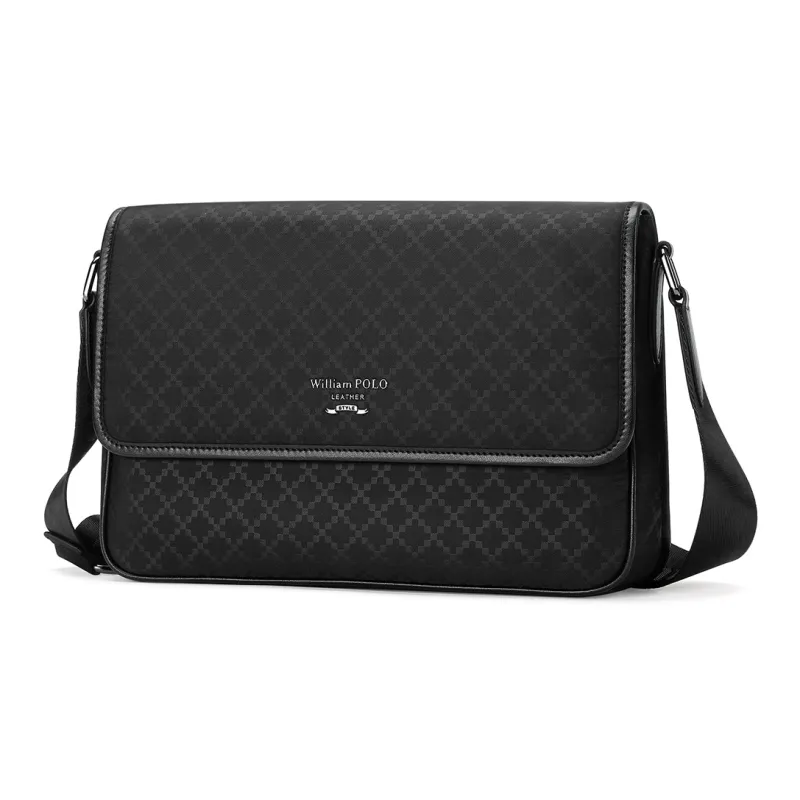 WilliamPOLO Fabric Messenger Bag Shoulder Bag Regular Men's Black-1