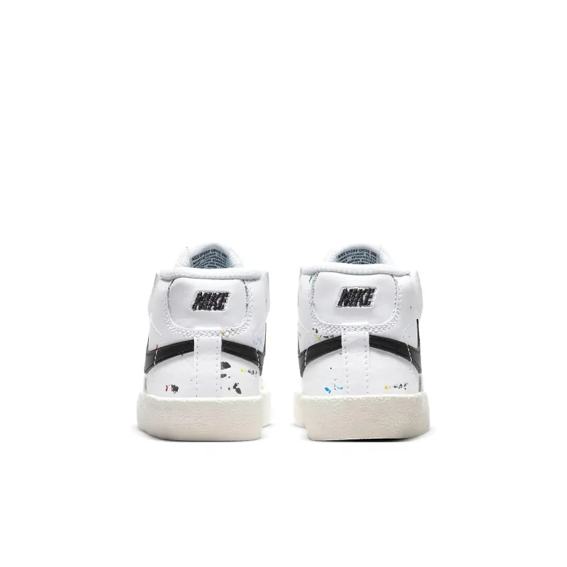 Nike Blazer 77 BB Slip-Resistant Cushioning Wear-Resistant Mid-Top Skateboard Shoes White Black Infant And Toddler-4