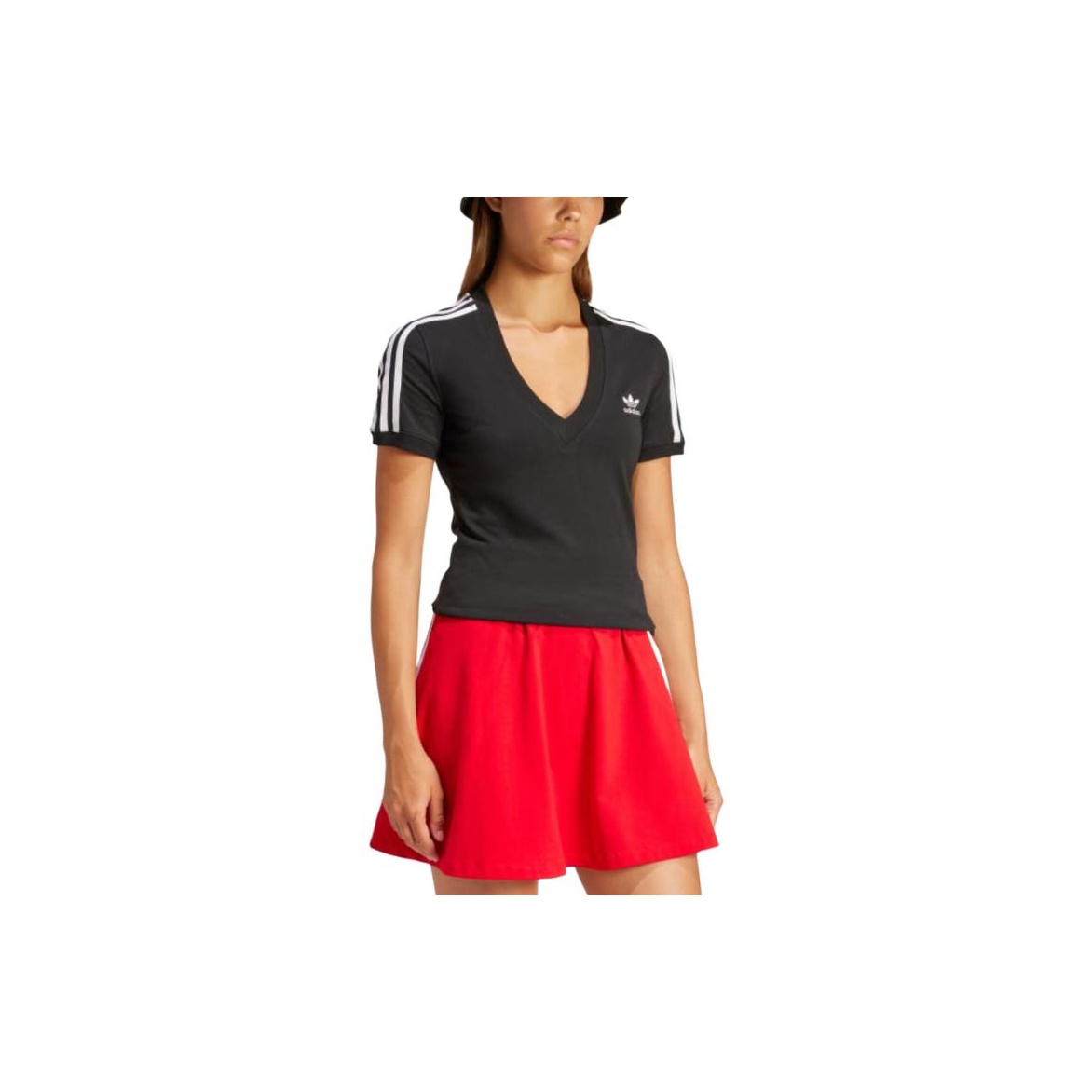 Adidas Originals Adicolor 3-Stripes V-Neck Slim Tee L - POIZON