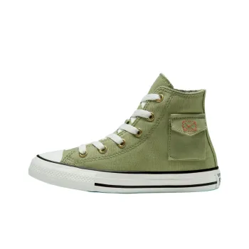 Converse Chuck Taylor All Star Pocket Slip Resistant High Top Kids Canvas Shoes Light Green Teenagers