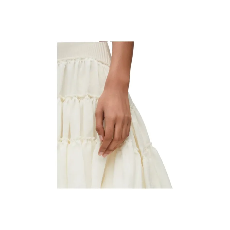 LOEWE Ruffled Asymmetric Miniskirt-3