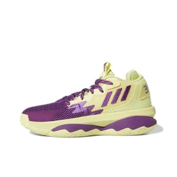 Adidas D Lillard 8 J Lillard Anti Slip Wear Resistant Low Top Performance Basketball Shoes Purple Teenagers