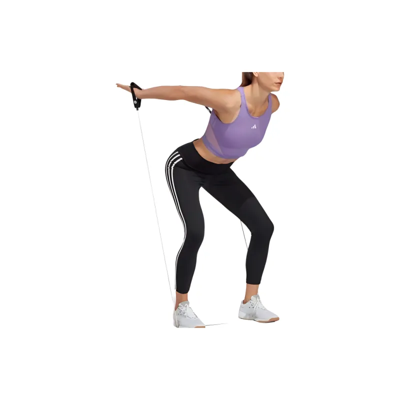 Adidas AEROREADY HYPERGLAM CROP TANK TOP Workout Clothing Women's Purple/White-3
