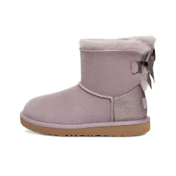 UGG Bailey Bow Glitz Warm And Wear-Resistant Snow Boots Pink Purple Teenagers