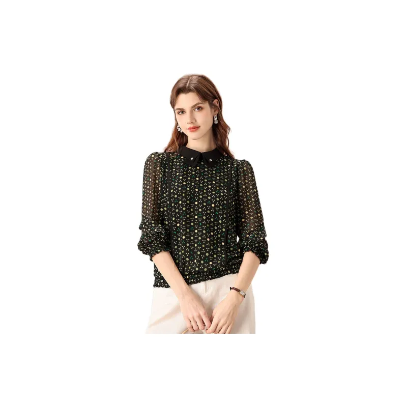 FENHONGMALI Shirt Women's Green-1