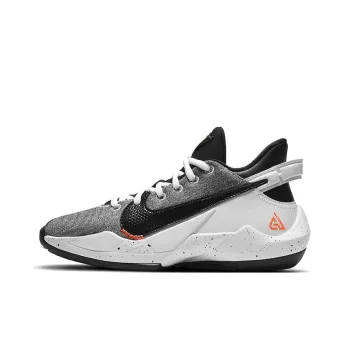 Nike Freak 2 Slip Resistant Cushioning Wear Resistant Low Top Children's Basketball Shoes Gray White Black Teenagers