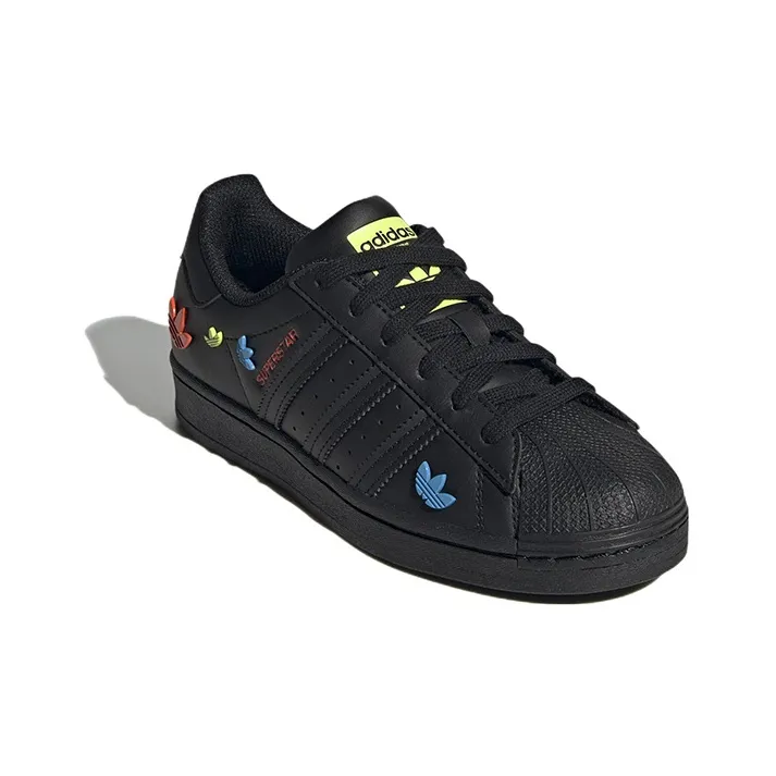 Adidas Originals Abrasion Resistant Breathable Low Top Kids' Skateboarding Shoes Black Teenagers-4