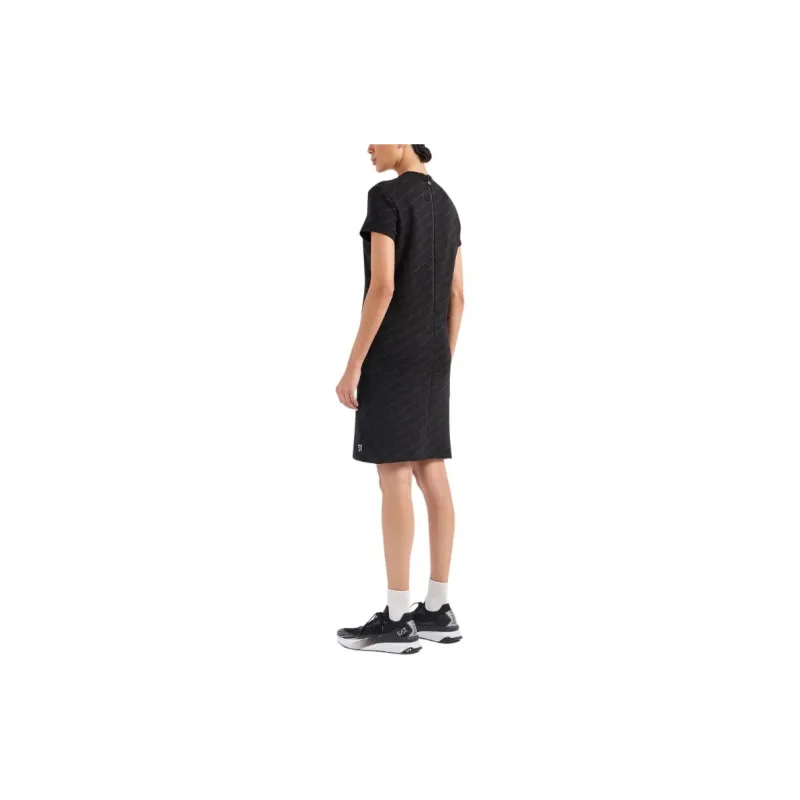 EMPORIO ARMANI EA7 SS24 Short Sleeved Dress Women's Black-2