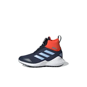 Adidas Fortatrail Boa K Anti Slip And Wear Resistant Breathable High Top Kids' Outdoor Shoes Blue Orange Kids'