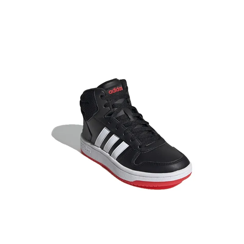 Adidas Neo Hoops 2.0 Anti Slip Wear Resistant Mid Top Children's Basketball Shoes Black White Red Kids'-2