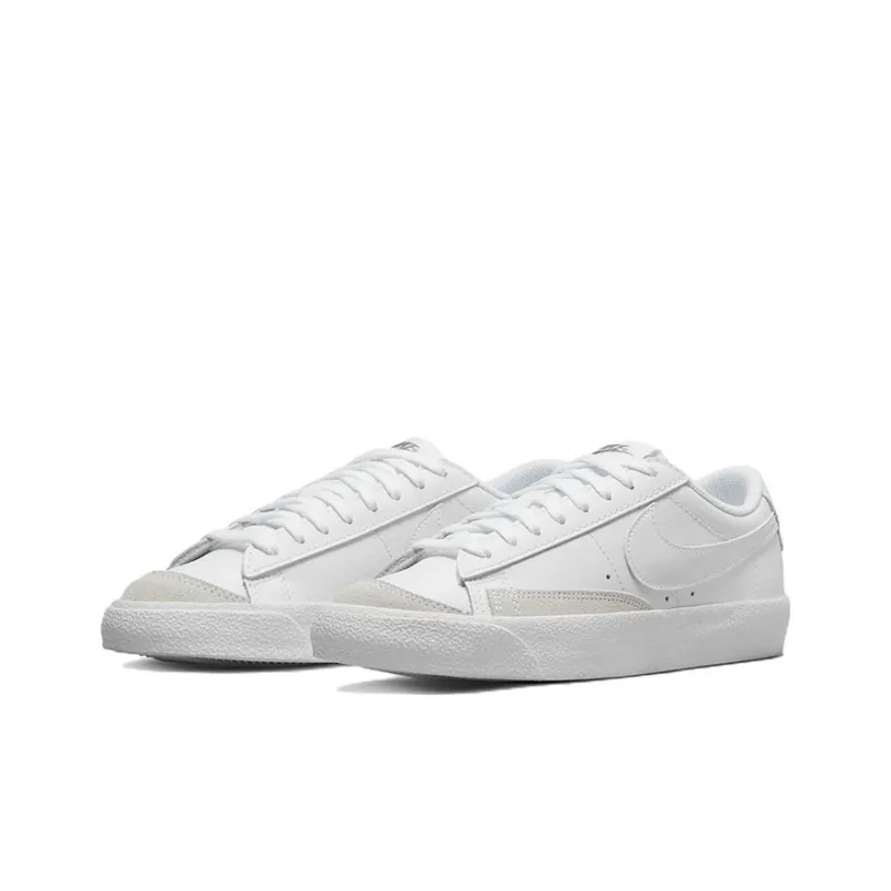 Nike Blazer Anti Slip Wear Resistant Low Top Kids' Skateboarding Shoes White Unisex-2