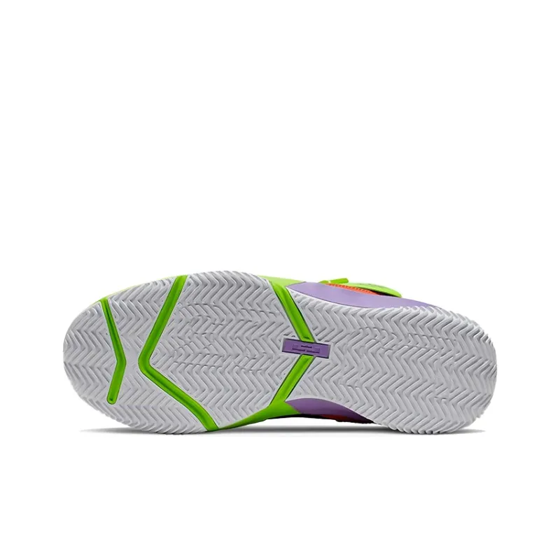 Nike Zoom Soldier 13 Slip-Resistant Cushioning Wear-Resistant Mid-Top Children's Basketball Shoes Black Green Teenagers-3