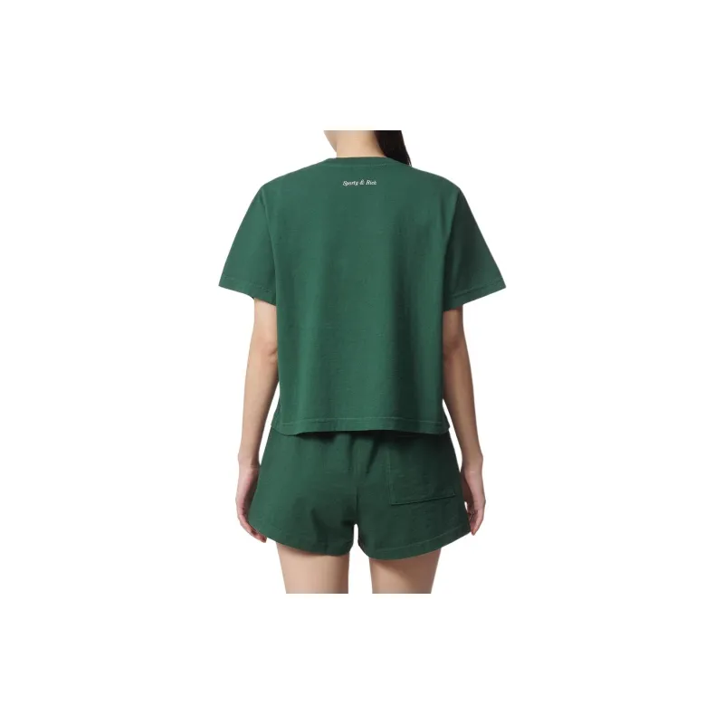 SPORTY & RICH Cotton Cropped T shirt-3