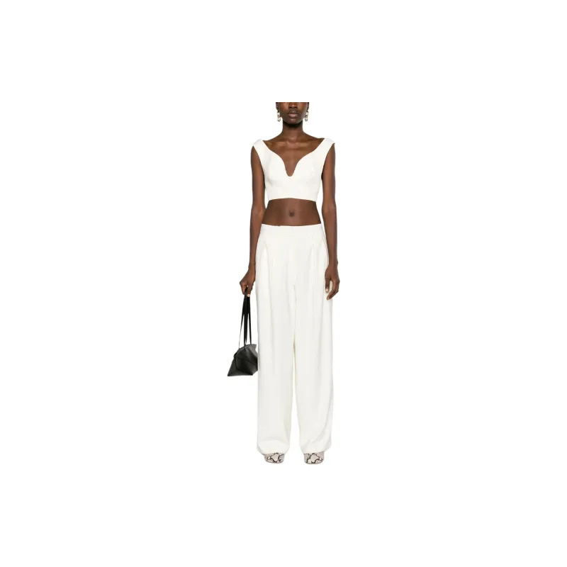 JIL SANDER V Neck Cropped Top-1