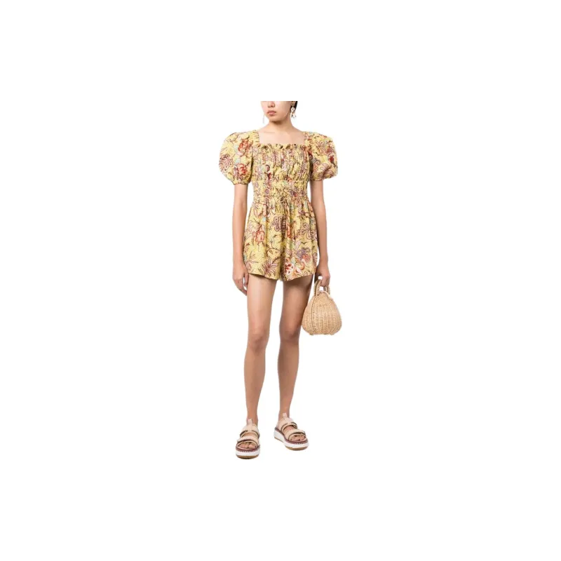 Ulla Johnson Arlo Floral-print Cotton Playsuit-1