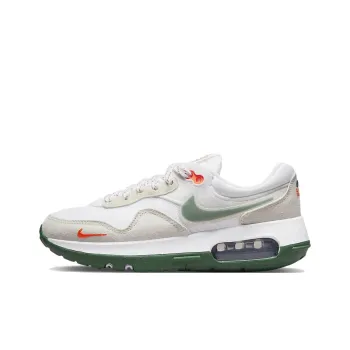 Nike Air Max Motif Cushioned Slip Resistant Abrasion Resistant Low Top Kids' Running Shoes White Gray Green Teenagers