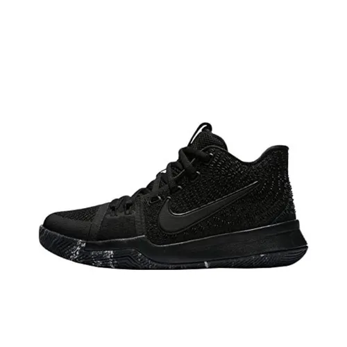 Nike Kyrie 3 Slip Resistant Mid Top Children's Basketball Shoes Black Teenagers