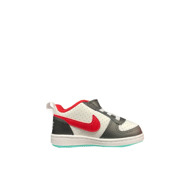 Nike Court Borough Low Top Toddler Shoes White Black Red Infant And Toddler-1