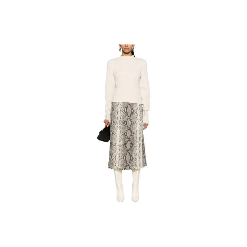 Alberto Biani Snakeskin print High waist Midi Skirt-1