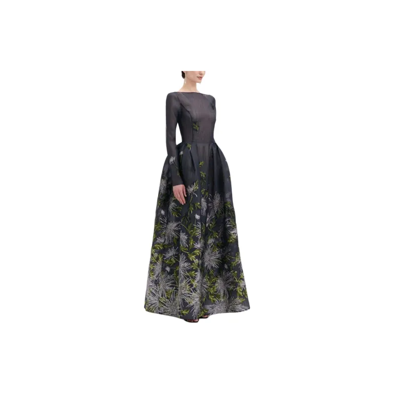 Oscar De La Renta Chrysanthemum Fil-coupé Gown-2