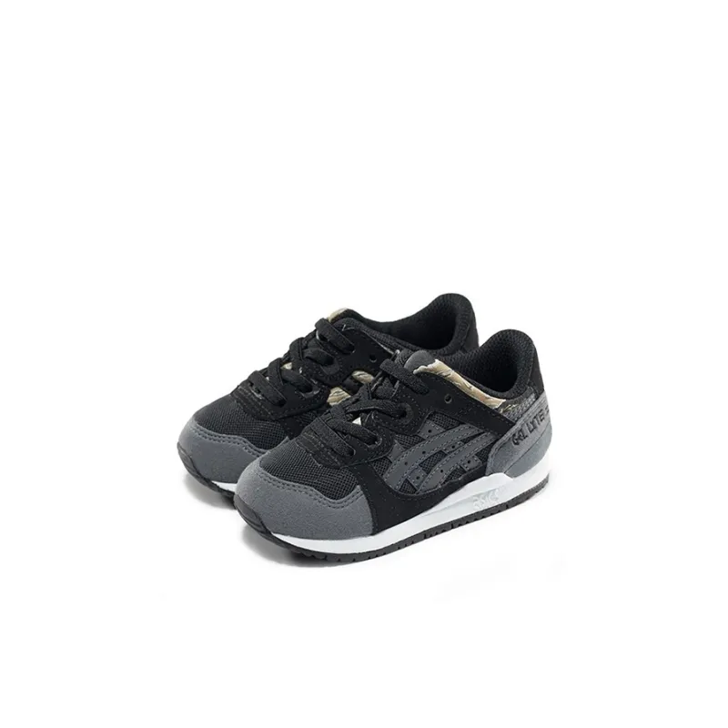 Asics Gel Lyte 3 Abrasion Resistant Low Top Training Shoes Black Gray Infant And Toddler-2