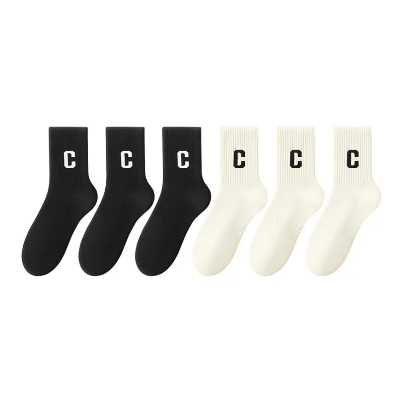 H YXIANG Mid Calf Socks Women's 6 Pack-6