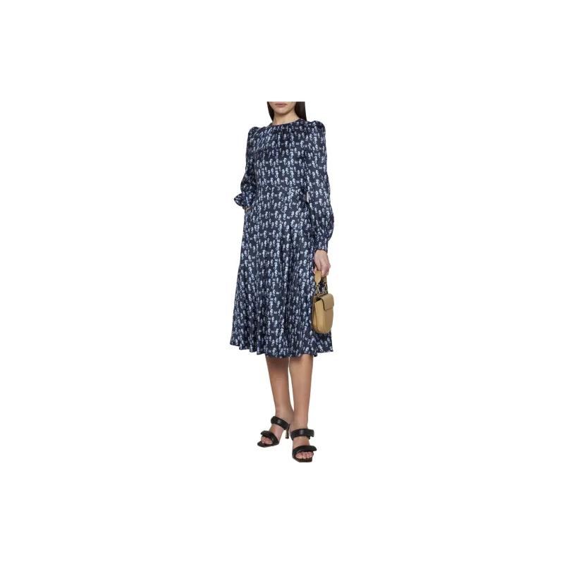 MaxMara Long Sleeved Dress Women's Dark Blue-1
