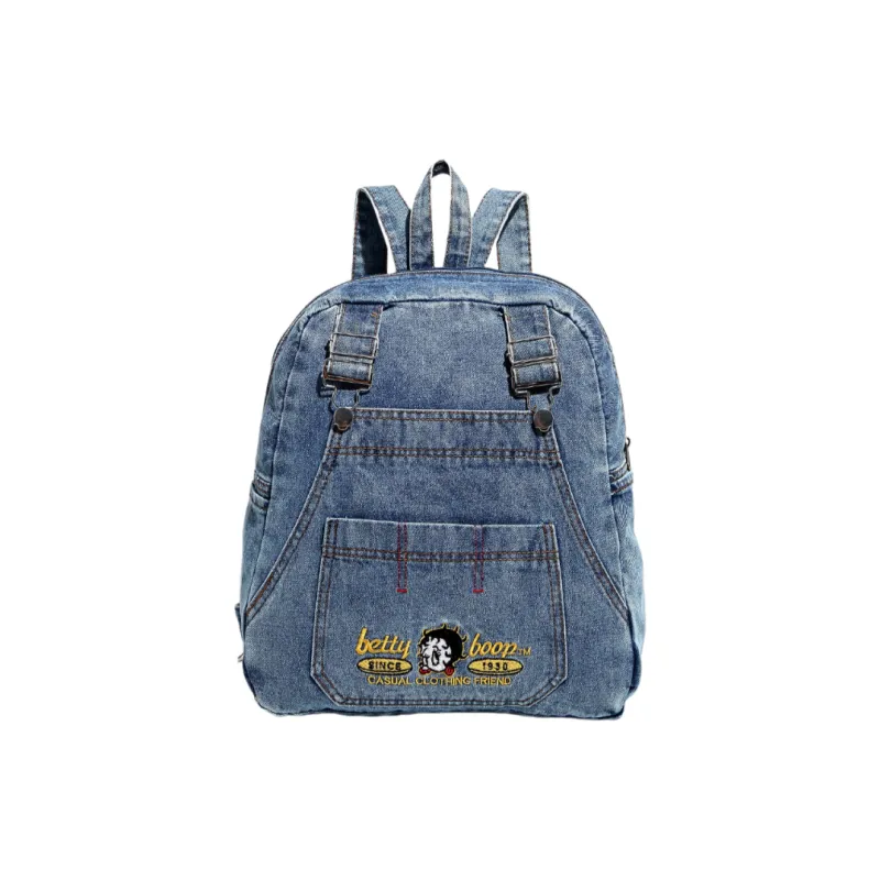 NOMK Denim Backpack Handbag Women's Blue-0