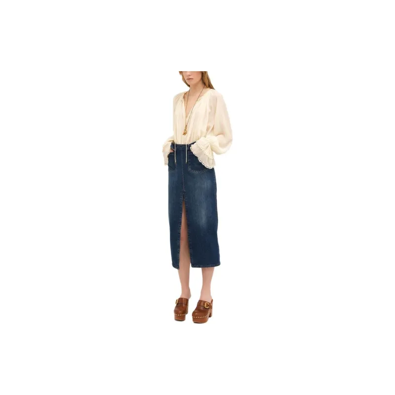 Chloé Denim Midi Skirt-1