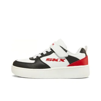 Skechers Sport Court 92 Low Top Kids' Skateboarding Shoes Black Red Teenagers