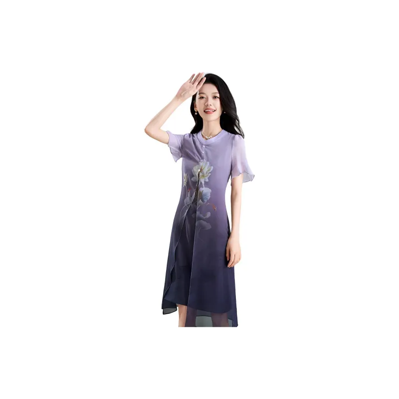 Mylan Short Sleeved Dresses Women's Purple-4