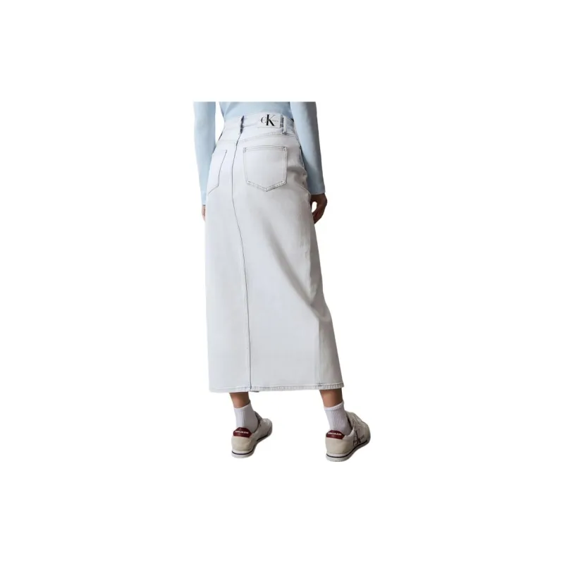 CALVIN KLEIN Denim Long Skirts Women's Denim Light Blue-2