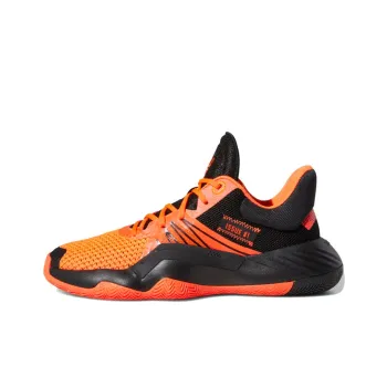 Adidas D.O.N. Issue #1 J Cushioning Wear-Resistant Low-Top Basketball Shoes Black Orange Teenagers