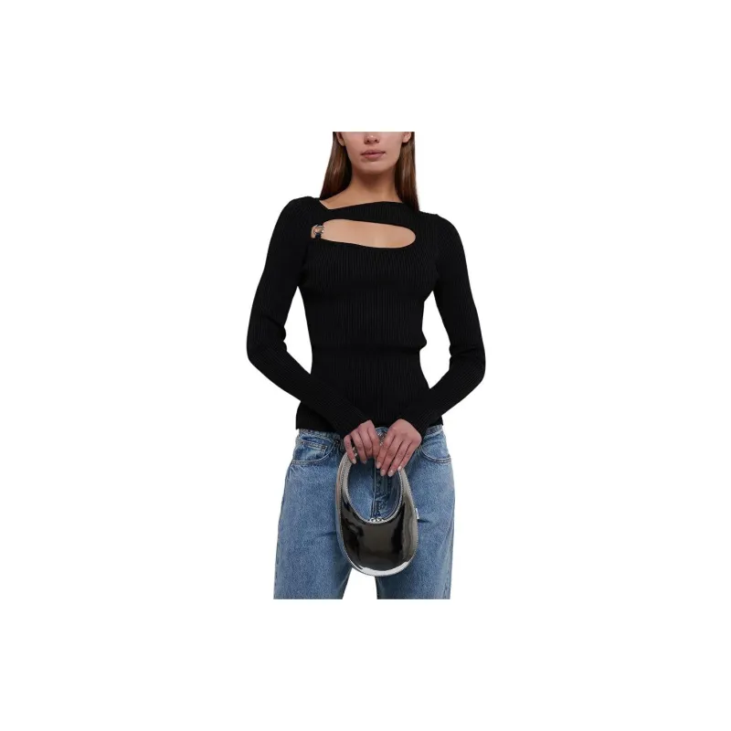 COPERNI Long Sleeved Cut Out Detailed Ribbed Knit Top-2