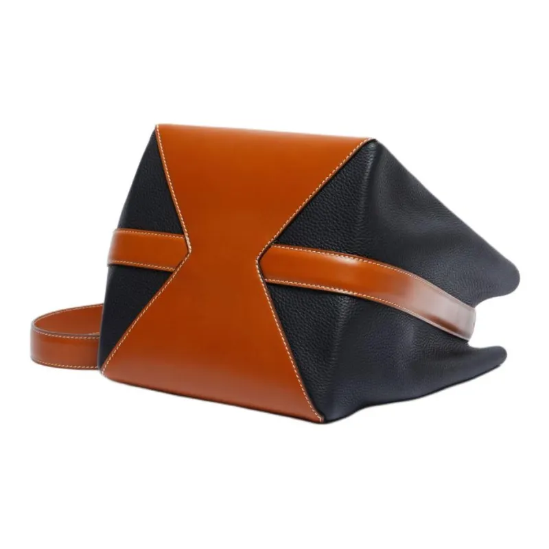 MaxMara Calfskin Bucket Bags Shoulder Bag Crossbody Bag Medium Size Women's Rusty-3