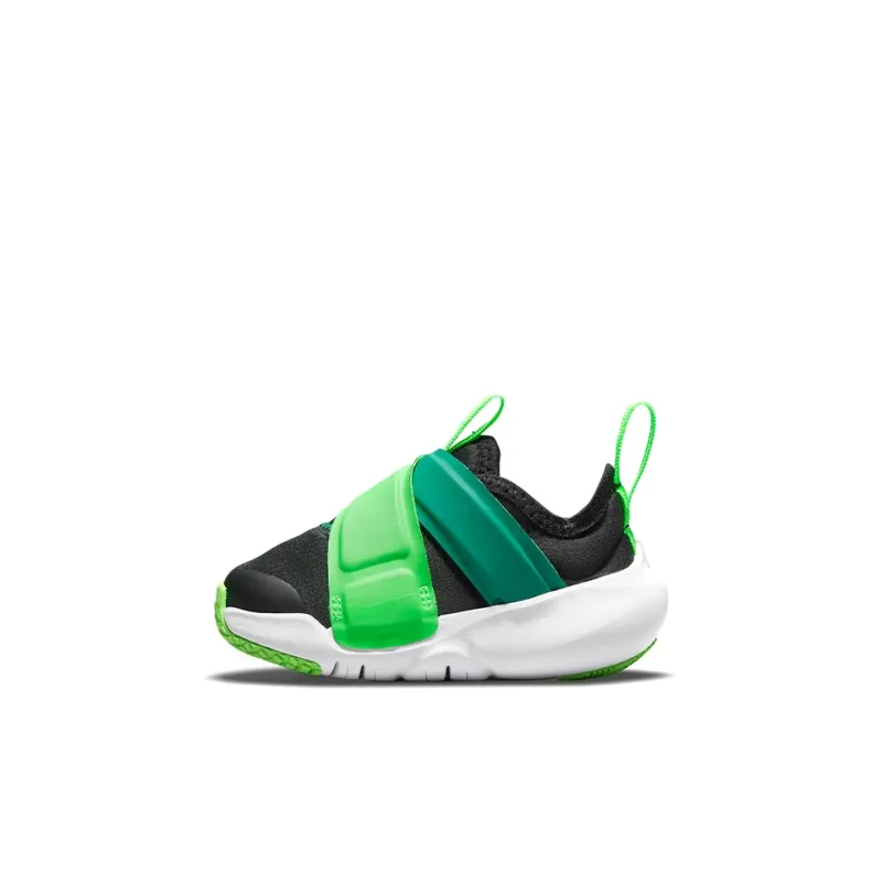 Nike Flex Advance Slip Resistant, Abrasion Resistant, Breathable Low Top Running Shoes Black Green Infant And Toddler-0