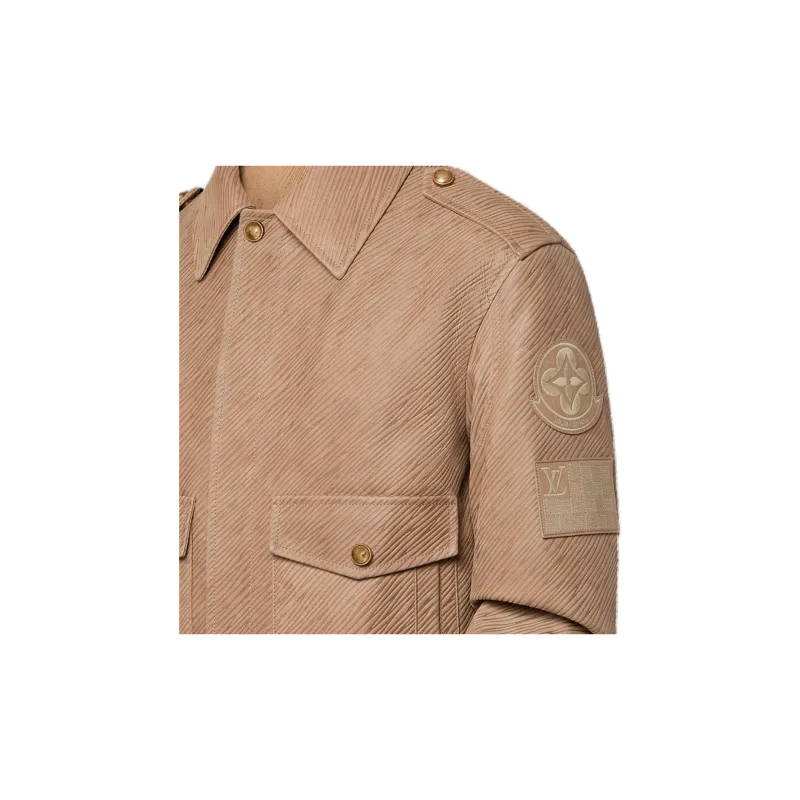 LOUIS VUITTON Epi Embossed Leather Flight Jacket-3