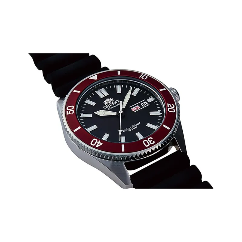 ORIENT Automatic Mechanical Movement Rubber Strap Watch Men's Watches Black Dial-2
