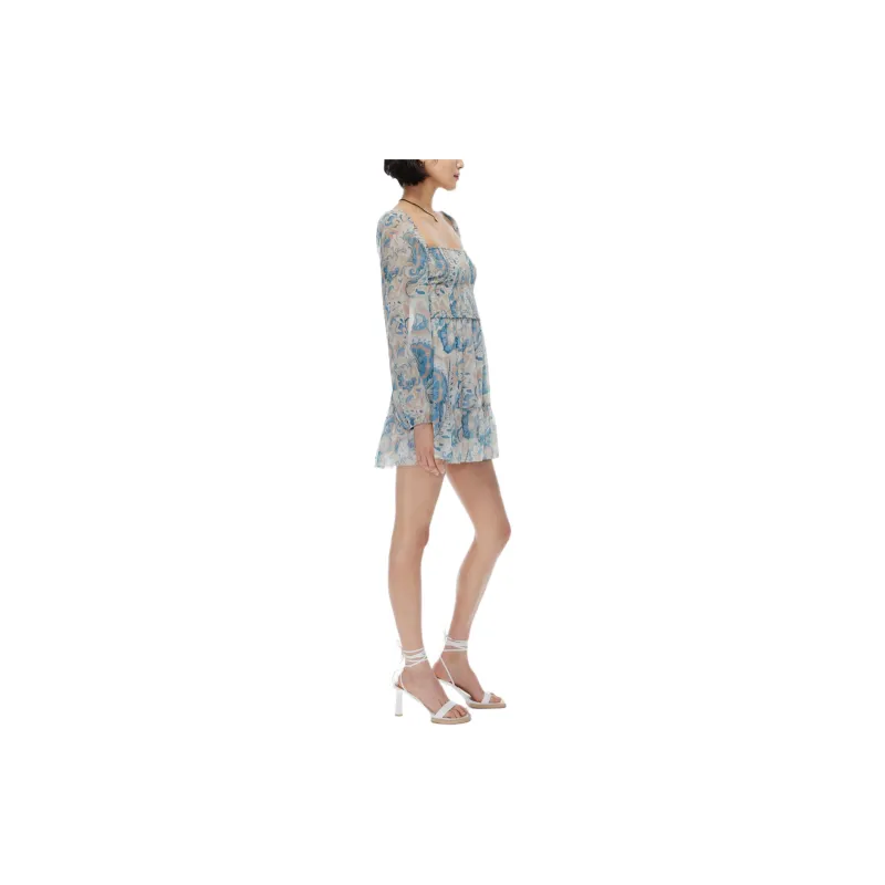 ARITZIA Wilfred Tempest Mini Dress Long-Sleeved Dresses Women's Buoy Blu Pastel Sg G/Float Blue-4